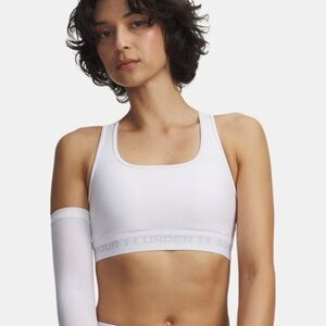 Under Armour Mid Crossback Sports Bra White/Gray NWT M